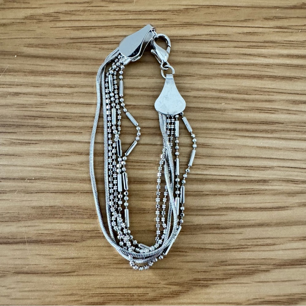 Elegant Silver Multi-Strand Bracelet